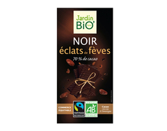 Chocolat Jardin Bio noir eclats de Feves Max Havelaar 70% de cacao 1 x 100g