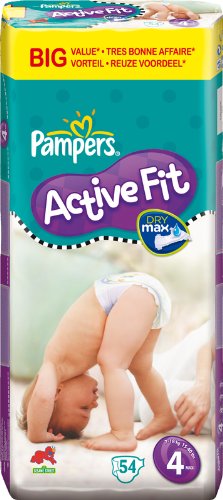Pampers - 81261359 - Active Fit Couches - Taille 4 Maxi (7-18 Kg) - Format economique X 54 Couches