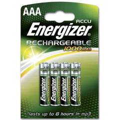 Piles accu recharge AAA HR03, 1.2V, 1000mAh, micro, les 4 piles