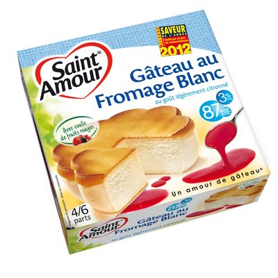 Gateau au fromage blanc et coulis de fruits rouges ST AMOUR, 3%MG, 350g