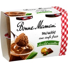 Desserts mousse chocolat noisettes Bonne Maman