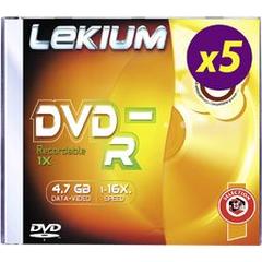 Lekium, Dvd-r 4,7gb 16x jwc , le pack de 5