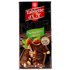 Chocolat Tablette d'Or Noir noisettes entieres 200g