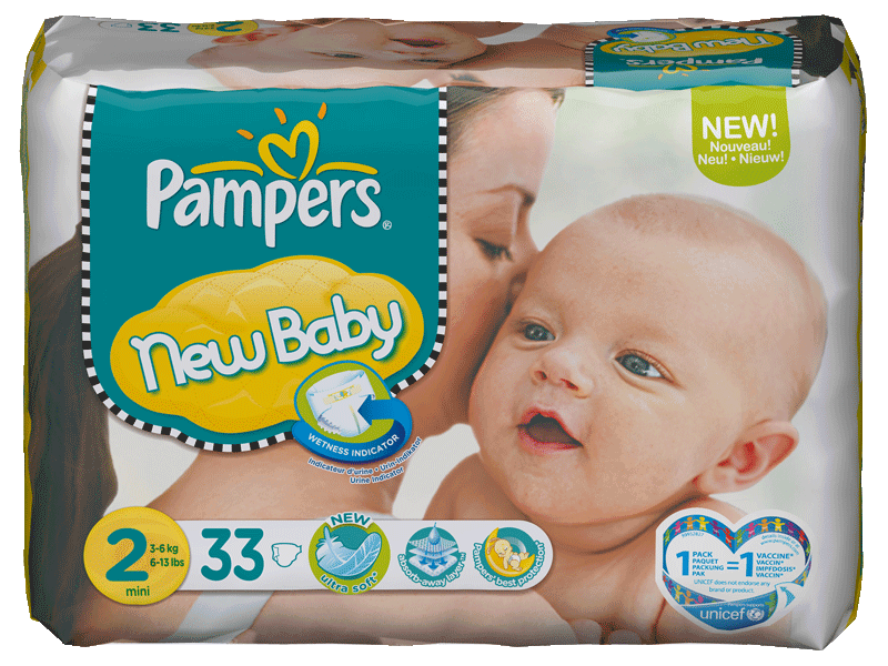 Pampers new baby 3-6kg paquet T2 mini x33