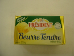Beurre Tendre demi sel PRESIDENT, 80%MG ,250g