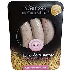 Saucisses a griller aux pommes de terre THIERRY SCHWEITZER, 3 pieces, 330g