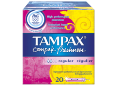 Tampons higièniques avec applicateurs régulier TAMPAX, Compak Fraîcheur , 20 unités