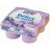 Alsace Lait delice de yaourt aux fruits d'Alsace myrtille 4x125g