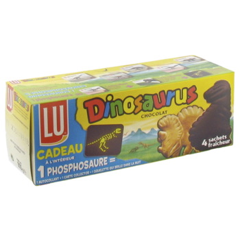 Biscuits Dinosaurus Lu Chocolat noir x4 225g