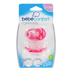 Sucette Maternity BebeConfort Dental safe silicone T1 rose x2