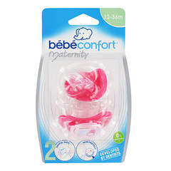 Sucette Maternity BebeConfort Dental safe silicone T2 rose x2