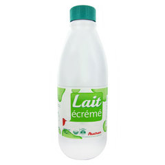 Auchan lait ecreme U.H.T. bouteille 1l