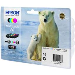 Epson, Cartouche d'encre t2616 ours polaire mulltipack, la cartouche d'encre 4 couleurs