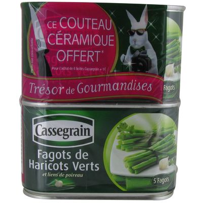 Cassegrain haricots verts extra fins fagots 1/2 en lot de 2x220g