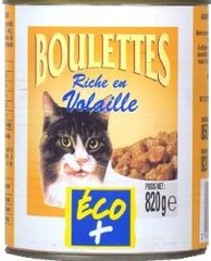 Boîte pour chats Eco+ Boulettes volaille 820g