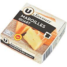 Quart de Maroilles AOC au lait pasteurise U LES SAVEURS, 25%MG, 200g