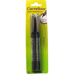 Stylos Rollers pointe ronde 0,7 mm noir Carrefour