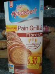 LU, Heudebert - Pain grille Fibres + riche en fibres, cereales completes, le paquet de 240g