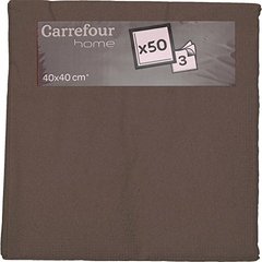 Serviette en papier 40 x 40 cm chocolat Carrefour Home