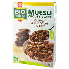 Cereales muesli Bio Village Chocolat quinoa 375g