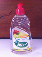 Liquide vaisselle écologique concentré parfum fruits rouges BIOVIE, flacon de 50