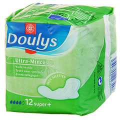 Serviettes Doulys ultra-minces Super plus x12