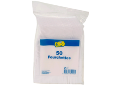 50 Fourchettes en plastique blanc