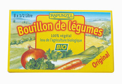 RAPUNZEL - Bouillon de legumes bio ORIGINAL en 8 bouillon cube de 10,5g 8 x 10,5 = 84 g - Nouvelle recette avec...