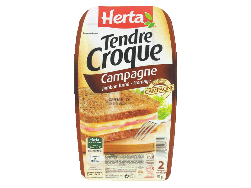 Tendre croque Croque-monsieur jambon-fromage campagnard