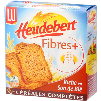 Heudebert, Biscottes cereales completes, la boite de 2 sachets - 280g