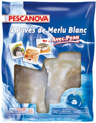 Pave de merlu blanc Pescanova Avec peau x4 500g