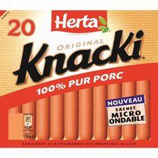 Herta Knacki - Saucisses 100% pur porc le paquet de 20 - 700 g