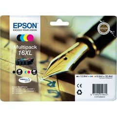 Pack 4 cartouches d'encre EPSON pour imprimante, T1636 Stylo Plume, haute capacité, sous blister