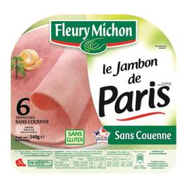 Jambon de Paris Fleury Michon A l'étouffée découénné x6 240g
