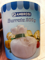 Burrata au lait pasteurise de vache 19%MG Ambrosi 200g