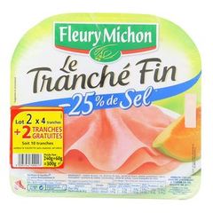Jambon Le Tranché Fin -25% de Sel soit 300g