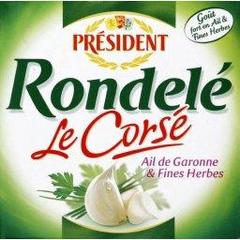 President, Le Rondele - Fromage Corse ail et fines herbes,, la boite de 125g