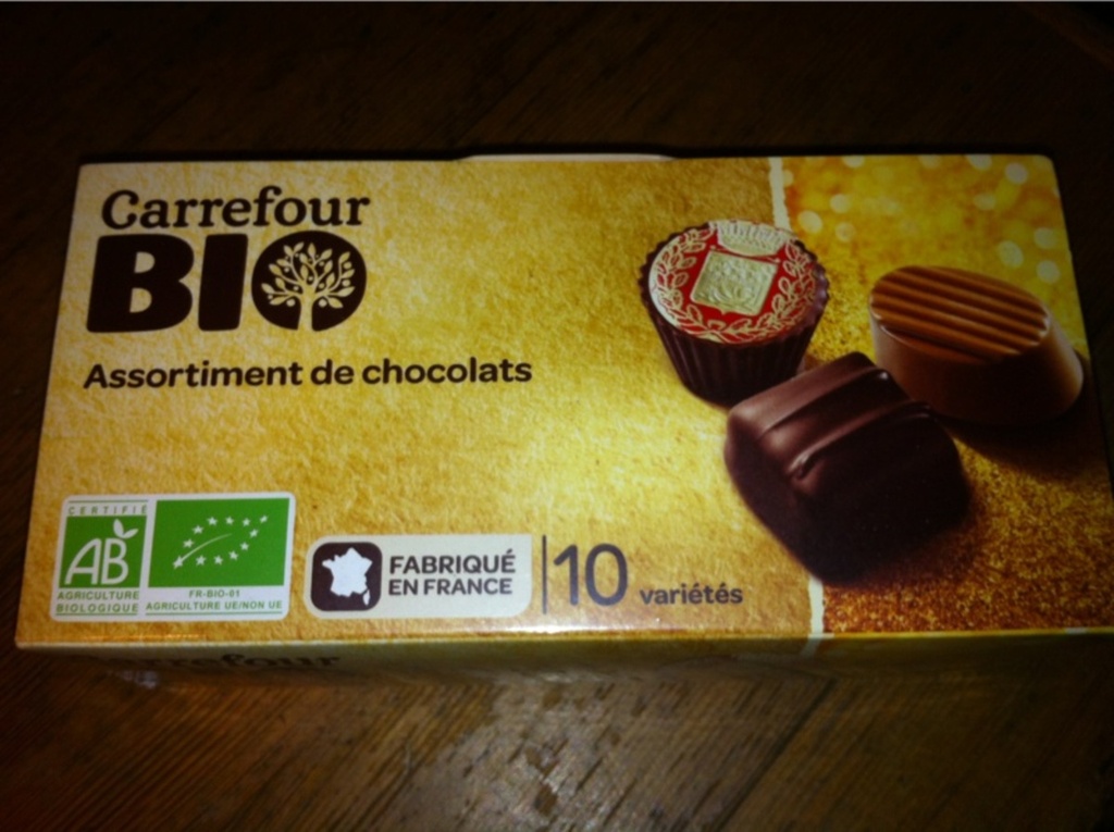 Bonbons bio chocolat Carrefour Bio