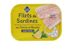 Filets de sardines au citron et basilic 90g