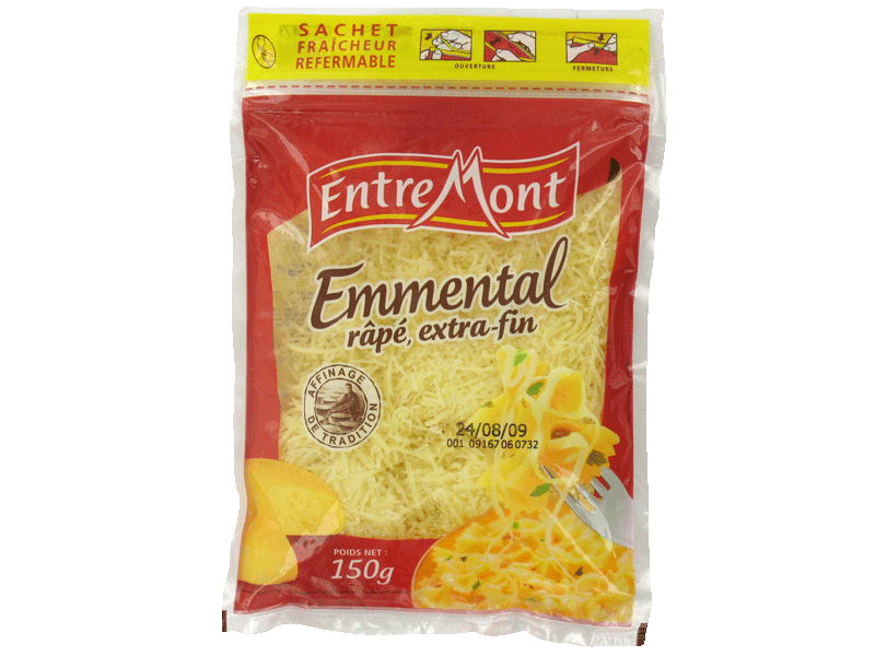 Entremont emmental rape extra-fin zip pack 150g