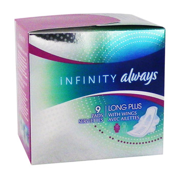 Infinity - Serviettes hygieniques Long Plus Avec ailettes.