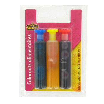 Colorants alimentaires Vahine - 3 tubes