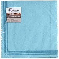 20 Serviettes toucher textile U, 38x38cm, 2 plis, turquoise