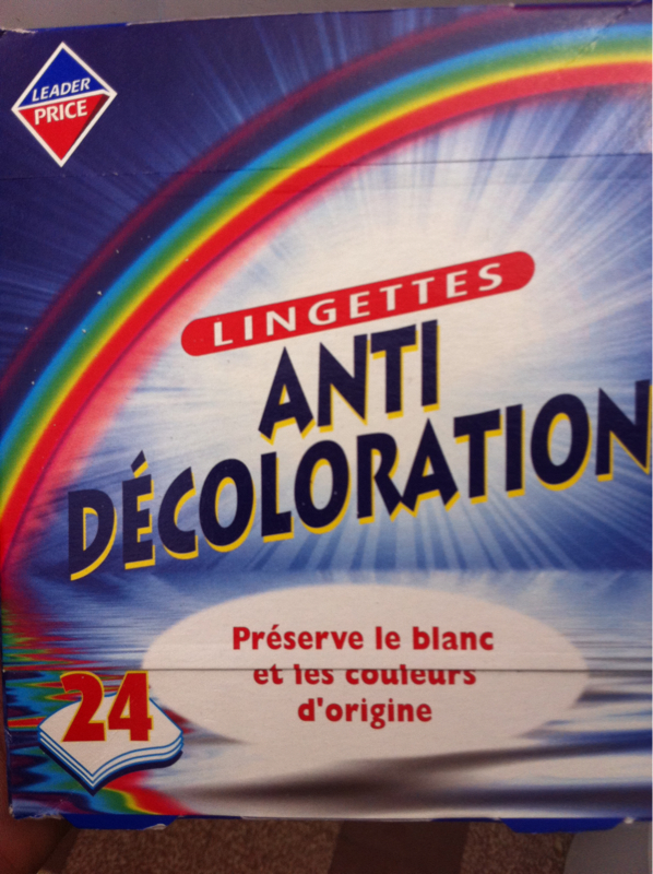 Lingettes anti décolorant x24