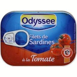 Filets de sardines a la tomate, la boite de 100g