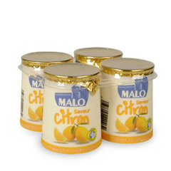 Yaourts aromatises au citron MALO, 4x125g