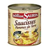 William Saurin Saucisses pommes de terre la boite de 800 g