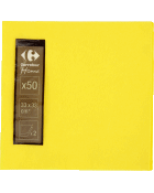 Serviettes en papier jaunes 2 plis 33x33cm