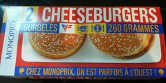 Cheeseburgers spécial micro-ondes, à réchauffer surgelés