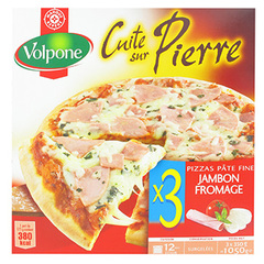 Pizza Volpone Cuite sur Pierre Jambon fromage 1.2kg